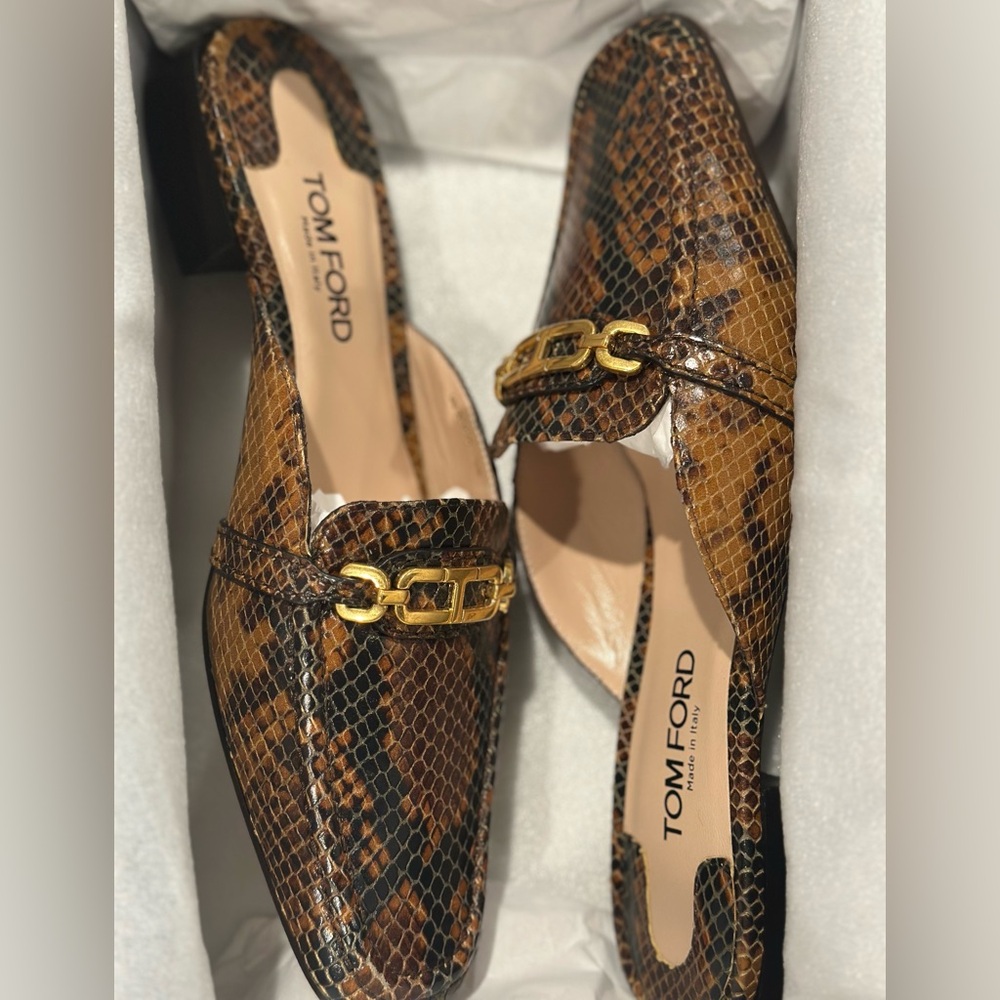 Tom Ford Loafers in stamped python leather.